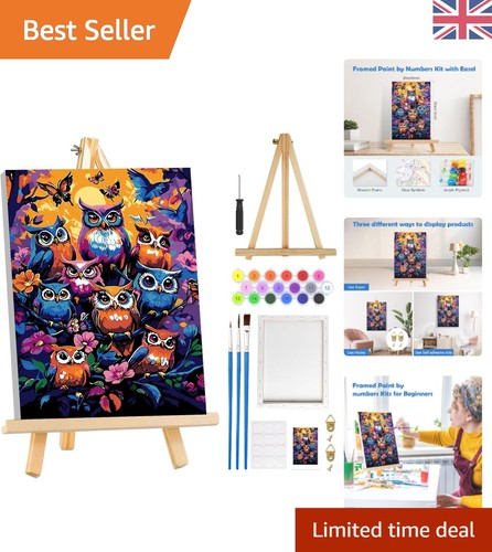 8x12in owl paint numbers - 8x12in,
