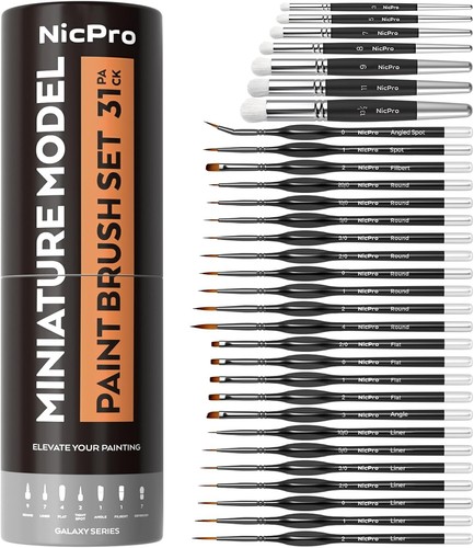 31pcs miniature paint brushes - miniature,