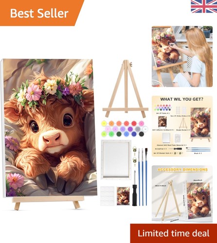 Diy cow paint numbers - paint,
